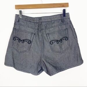 VINTAGE CAROLINA BLUES Metallic Black Silver High Waisted Hi Rise Western Shorts